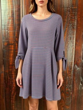 Gilli Houndstooth Knit A-line Dress SMALL